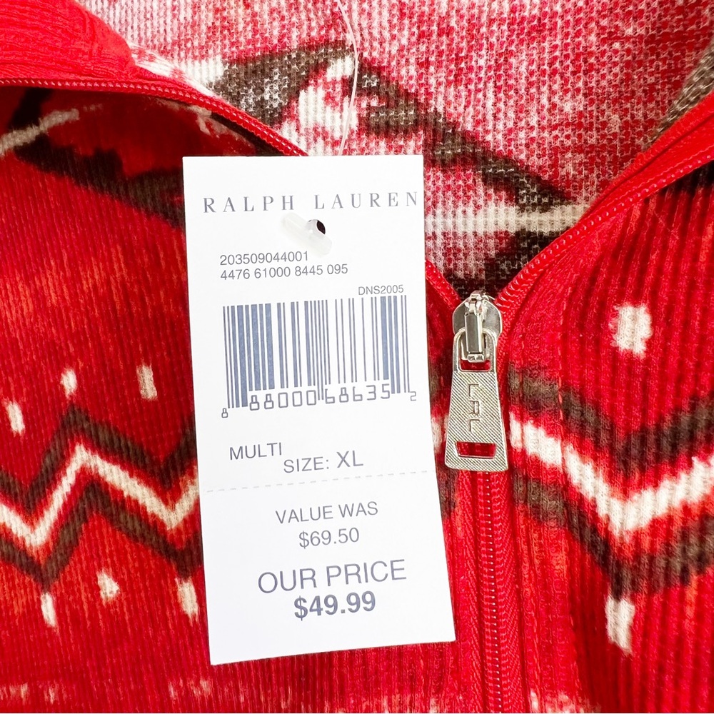 New LAUREN RALPH LAUREN southwest Aztec pullover 1/4 zip size XL MSRP $70 - Picture 3 of 6